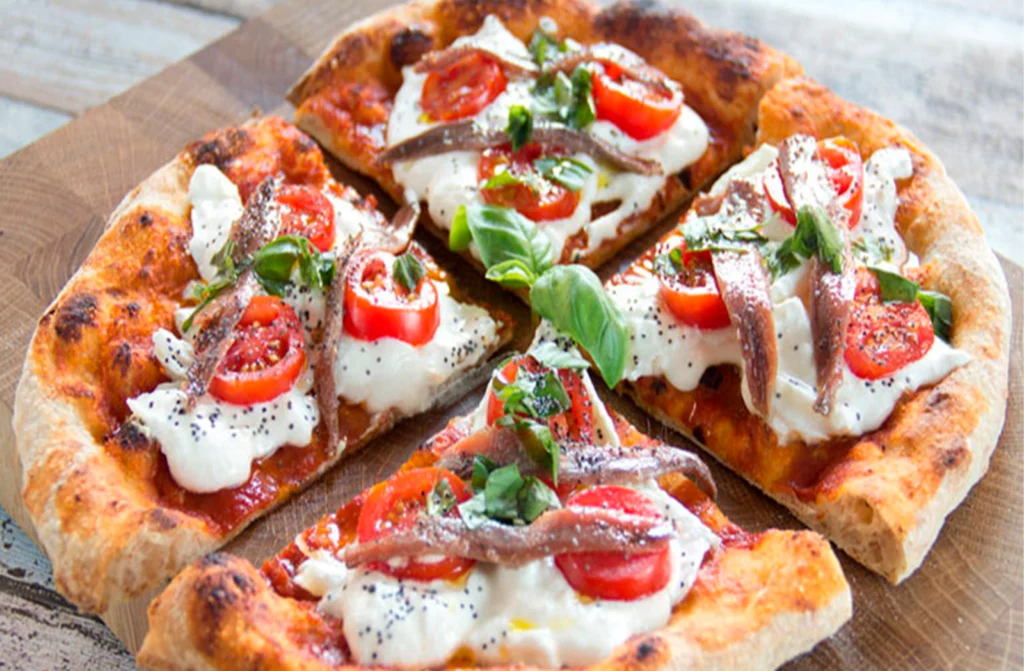 Receitas com Straciatella: Pizza Bianca com Stracciatella e Presunto de Parma