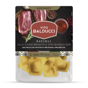 Ravioli de carne e vinho barolo