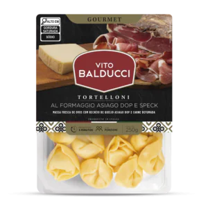Tortelloni queijo asiago D.O.P. e carne defumada